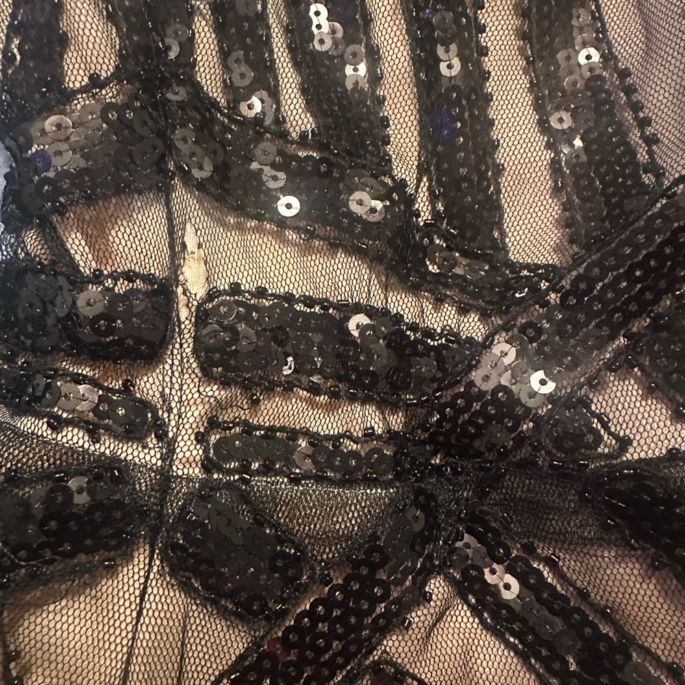 NEW Women 1920S Long Prom Gown Beaded Sequin Vintage Wedding Formal - Picture 6 of 9